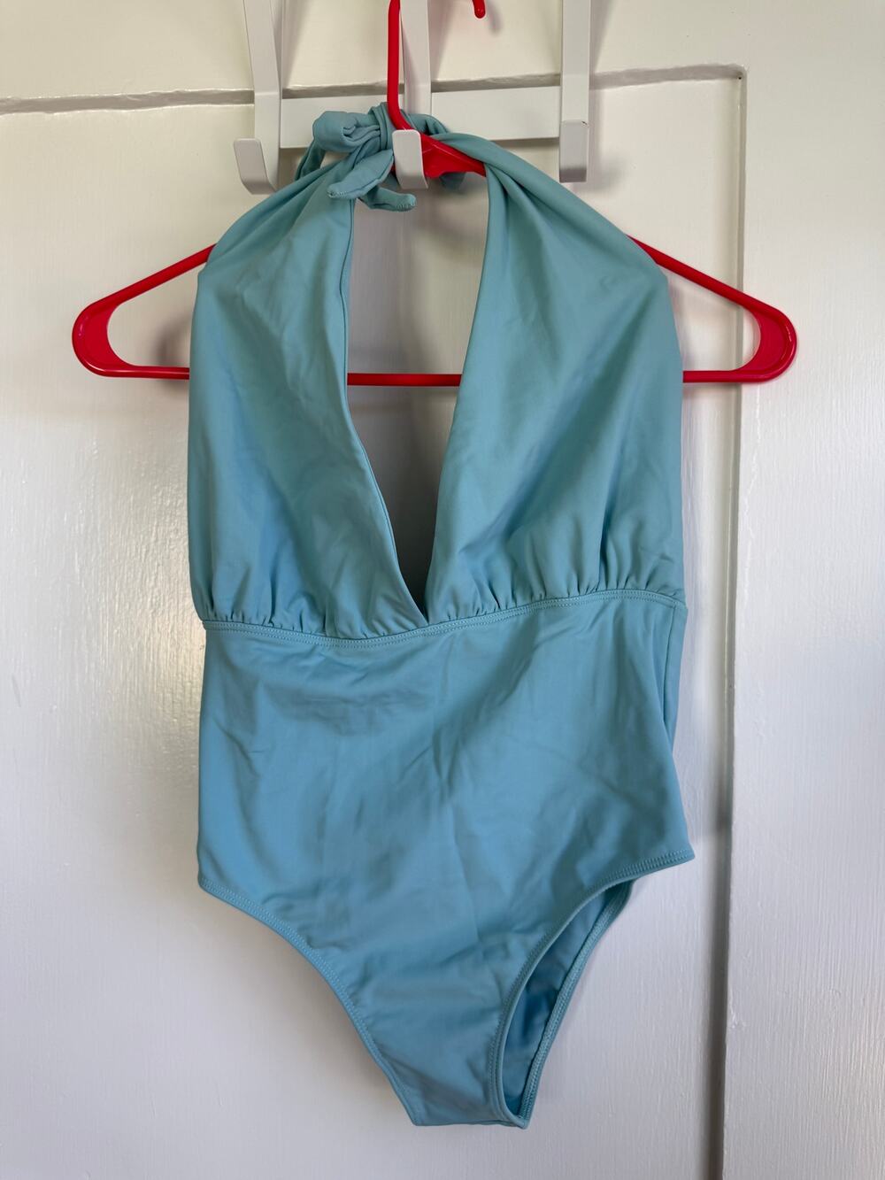 Vintage Y2K American Apparel V Halter Plunge Swimsuit Bathing Suit Small